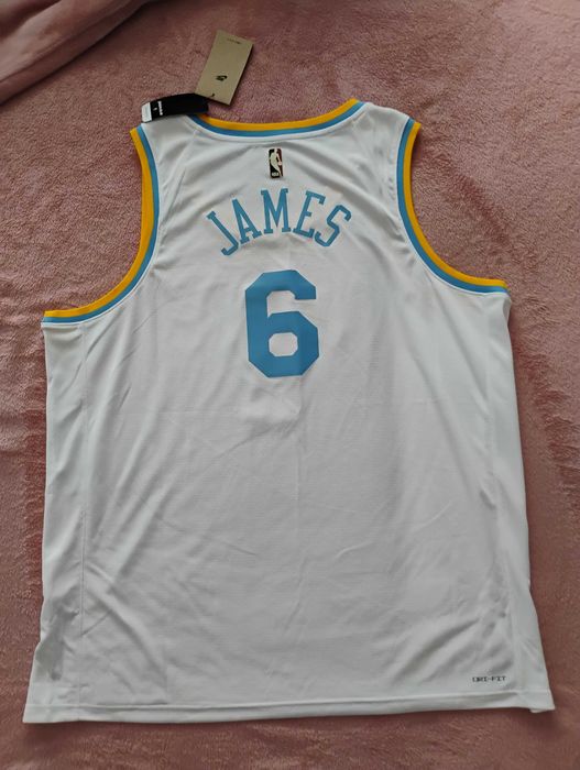 Biała Koszulka NBA Lebron James #23 LA Lakers XXL