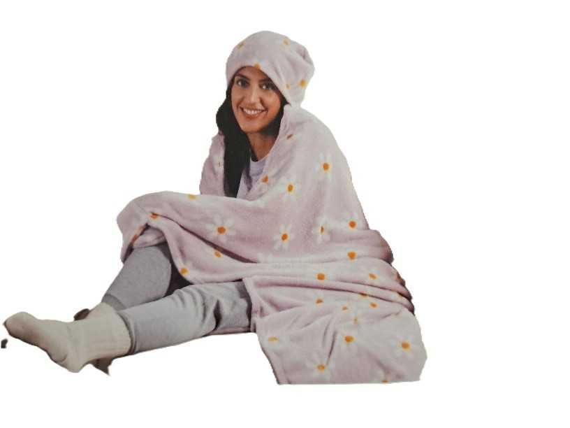 Koc z kapturem STOKROTKA 130x170 SMUKEE nowy