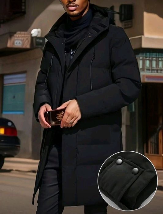 Casaco Masculino Acolchoado Inverno com Capuz – Parka Casual Novo