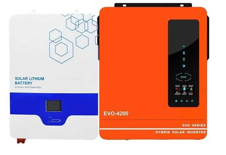 Готовий комплект ДБЖ 24V: Інвертор Anern EVO 4200 + Літієвий акумулятор LiFePO4 Anern 100Ah (2560 Вт/г)