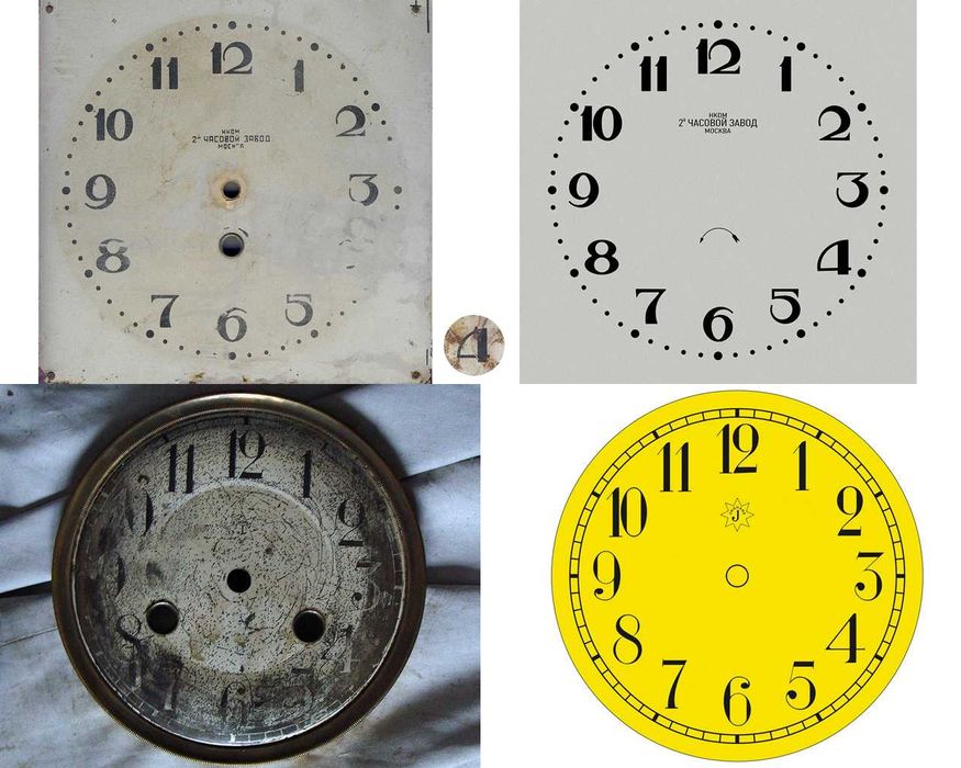 Циферблат настенных старинных часов - 2