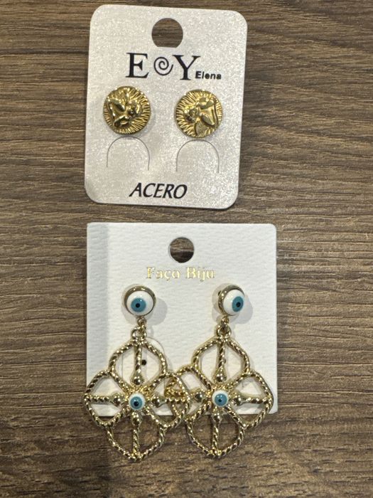 Lote 6 pares de brincos aço NOVOS