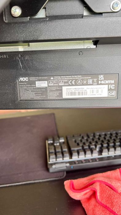 Monitor AOC 24" 24G2ZE/BK - IPS - FHD - 240Hz