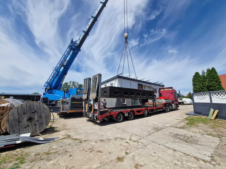 Przewóz maszyn transport traktora koparki laweta niskopodwozie
