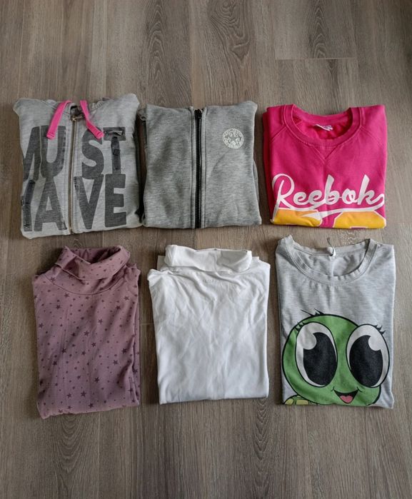 Zestaw ubrań dziewczęcych komplet 6 sztuk bluzy