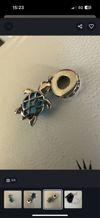 Zawieszka charms żółwik szklo murano do bransoletki modułowej nowy