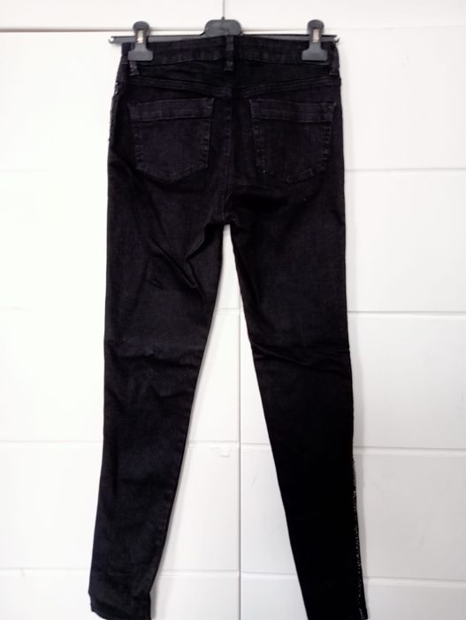 Nowe czarne spodnie dżinsowe z cekinami rozmiar 36 Denim Co