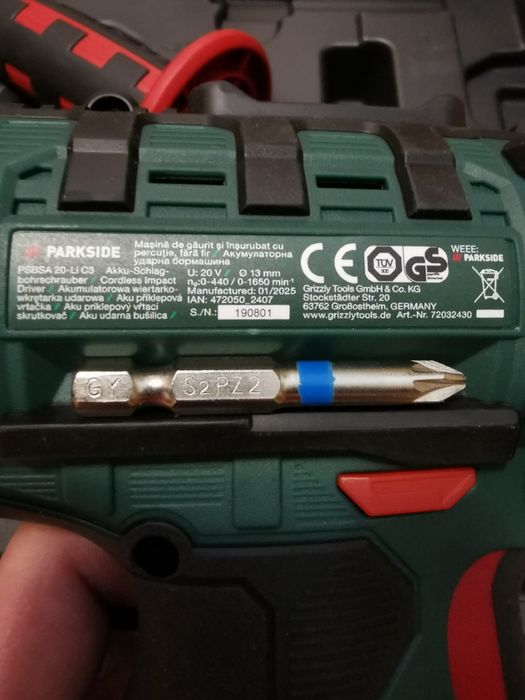 Wiertarko wkrętarka Parkside PSBSA 20 Li C3