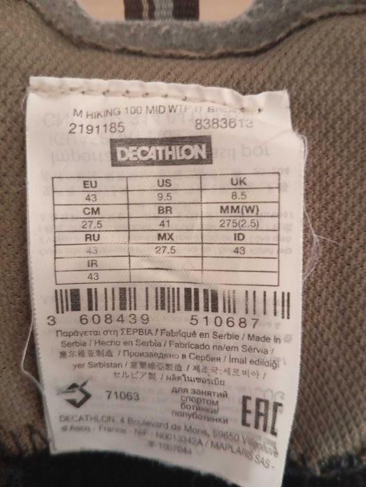 Botas Decathlon Quechua tamanho 43