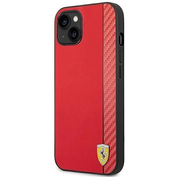 Etui Ferrari Carbon na iPhone 14 Plus - czerwone