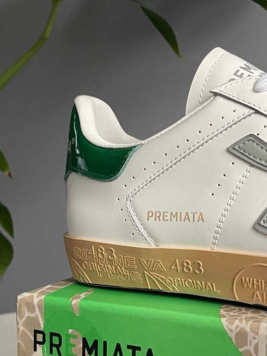 Premiata Stevend White Green Grey Beige Man