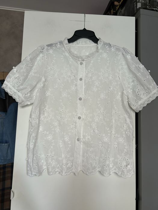 Bluzka azurkowa biala