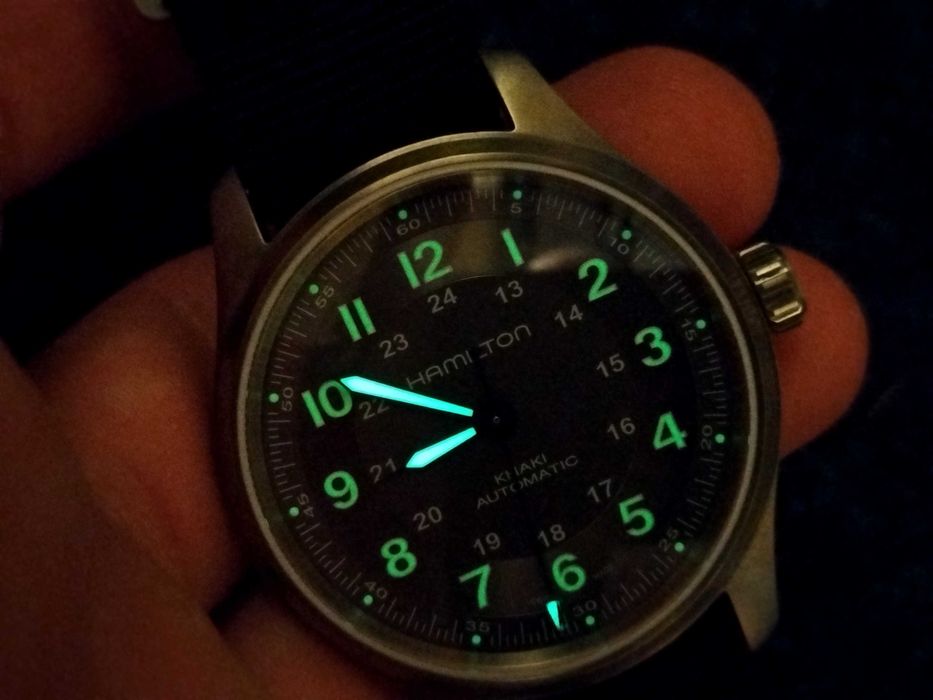 б.в. титановий Khaki Field Hamilton H70545550 Swiss made механіка годинник