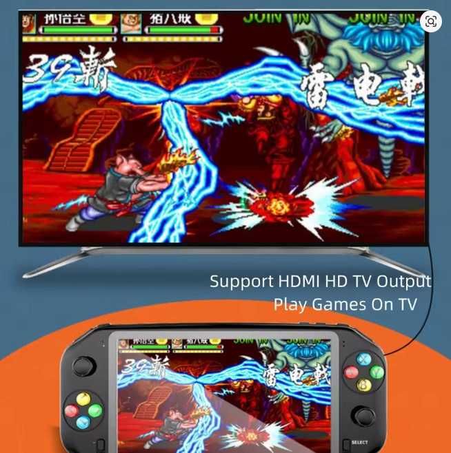 Consola Jogos portátil 7" RS16 ecrã IPS HD 6.000 jogos clássicos