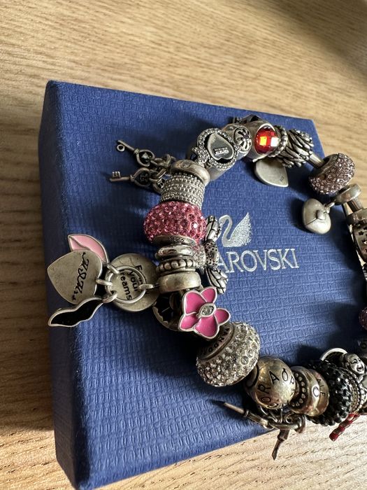 Oryginalna bransoletka Pandora + 24 oryginalne Charmsy komplet