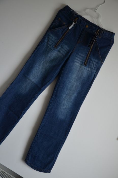 Nowe oryginalne spodnie jeansy damskie dziewczęce rozm. XS 34