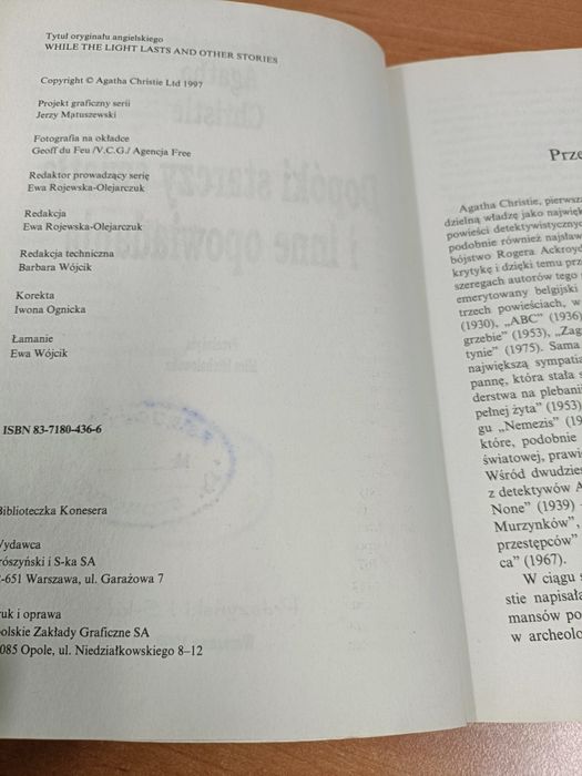 Dopóki starczy światła Agatha Christie