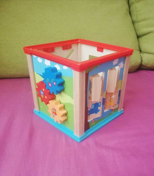 kostka edukacyjna drewniana zręcznościowa