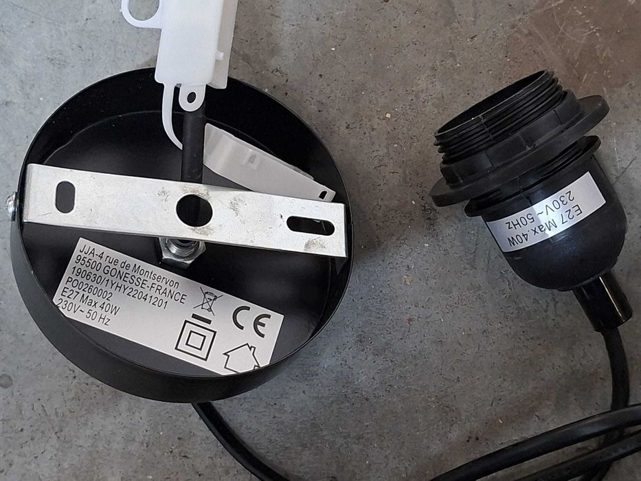 3 Suportes de lâmpada E27 de metal para lâmpadas pendentes