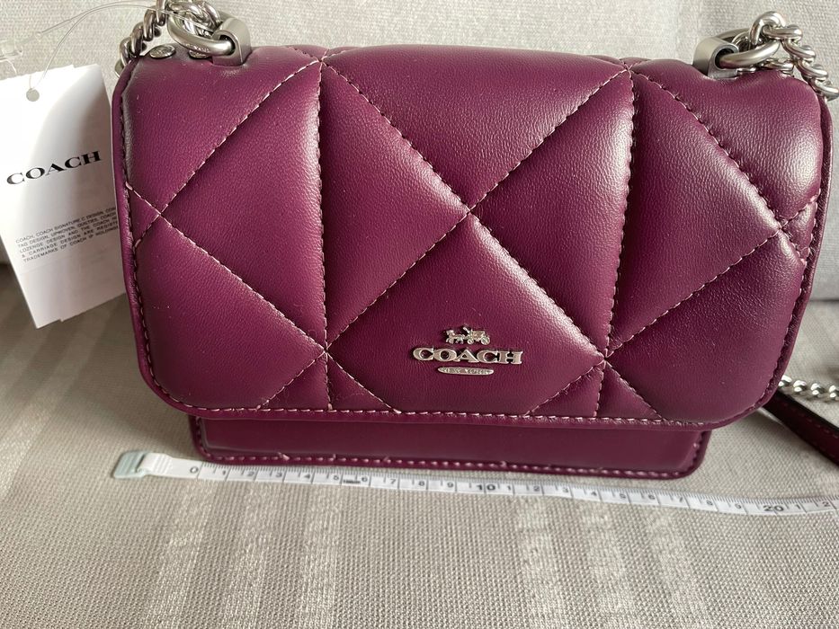 COACH original mini Klare crossbody. Сумочка натуральная кожа стеганая