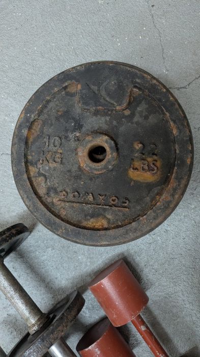 Discos 10/15 kg + Halteres