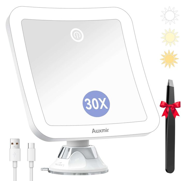 Lusterko kosmetyczne auxmir bm-1933 led 30x usb białe