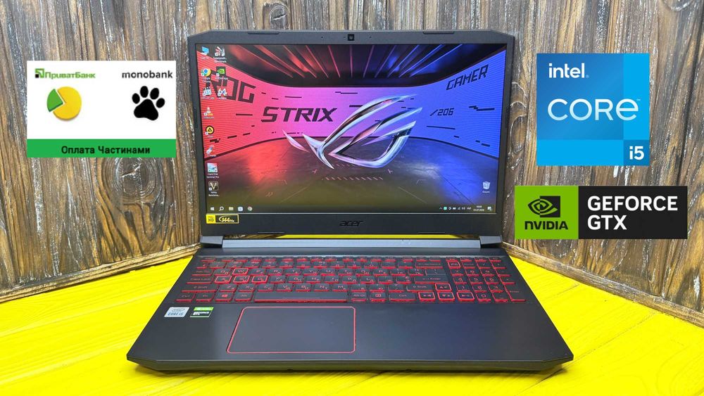 Надійний Ігровий Ноутбук Acer Nitro 5  AN515-55 /Core i5-10300H/GTX 1650 TI 4 GB