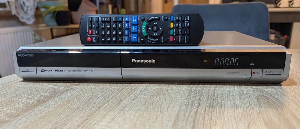 Panasonic DMR-EH57 #Nagrywarka DVD HDD #160 GB #HDMI #PL Menu #Pilot