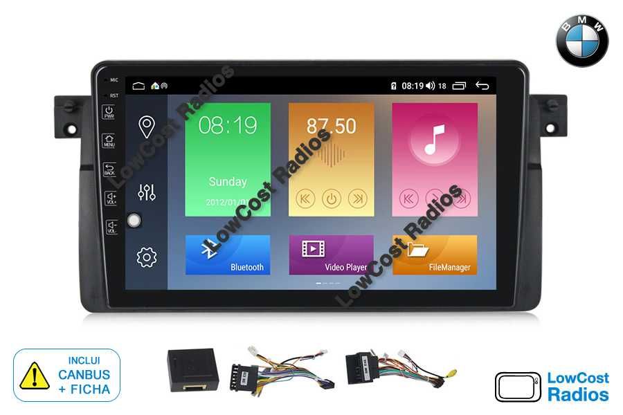 *#(PROMO TOP) Rádio GPS ANDROID - 9" — BMW E46 (Série 3) Wifi, USB | CARPLAY • ANDROID AUTO