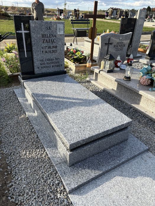 NAGROBEK POMNIK GRANITOWY Nowoczesny Piękny z montażem