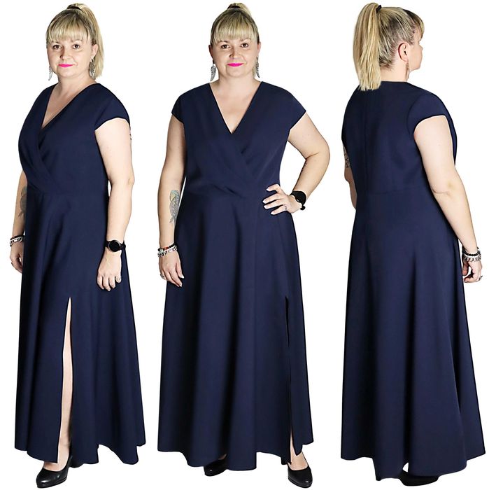 Elegncka Sukienka Maxi roz,50,52,54,56