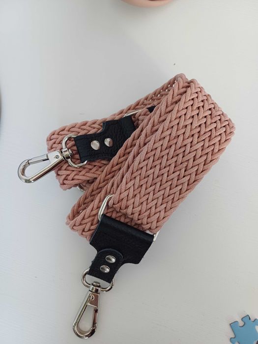 Farbotka Luna Brudny Róż Skóra Naturalna Pasek 3 Klapki