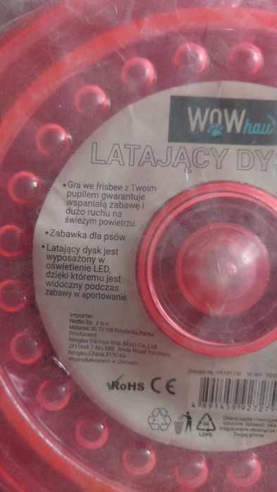 frisbee dla psa dysk z lampką led