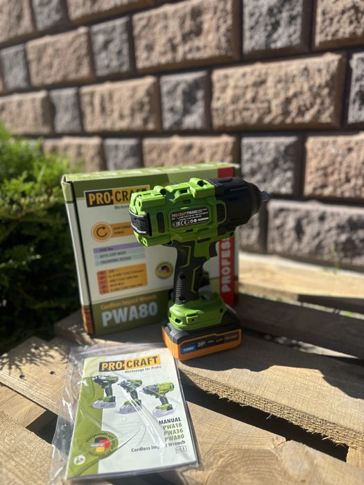 Акумуляторний гайковерт Procraft Pwa 80 (1600Нм)+ Подарунок