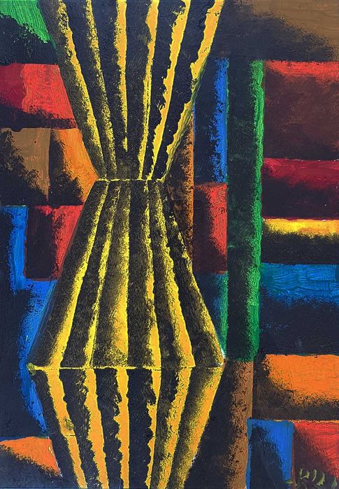 Piotr Młodożeniec - Abstrakcja Geometryczna - Akryl - papier 50x35 cm