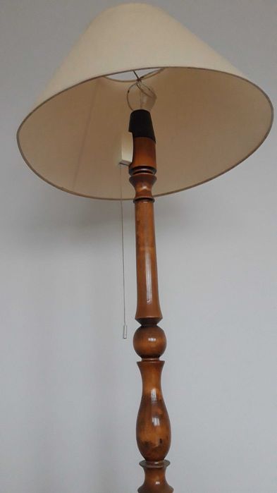 Lampa PRL zabytek, drewno. Made in Poland. 50 lat.