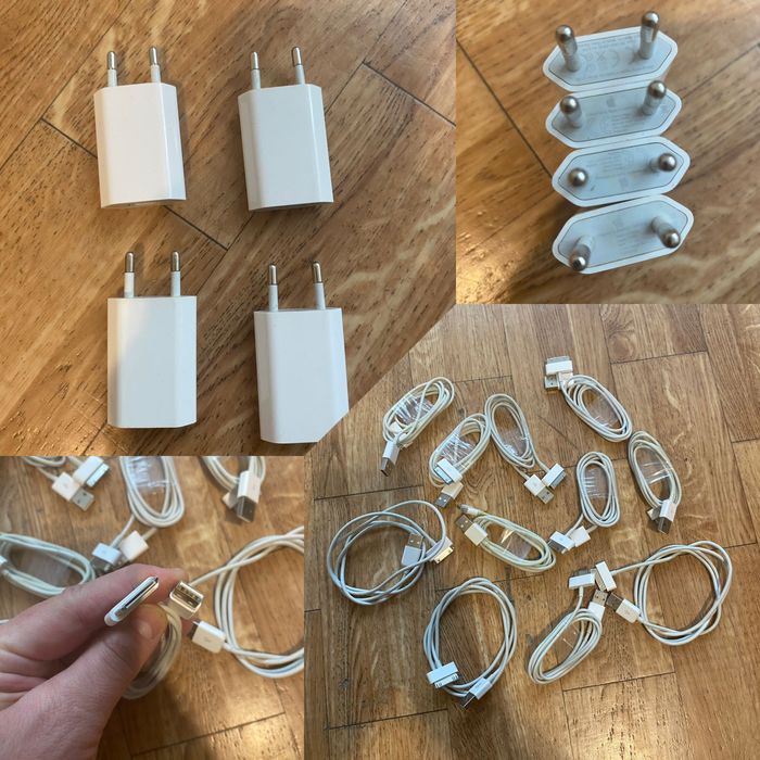 Оригінальний блок живлення Apple і 30 pin кабель.