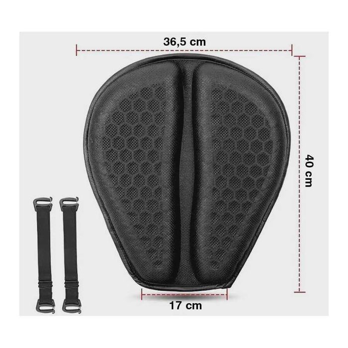 Almofada de Selim Gel 3D Favo de Mel Anti-Vibração para Moto