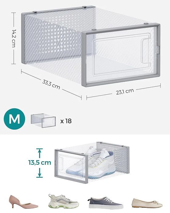 Pudełka na buty szare
