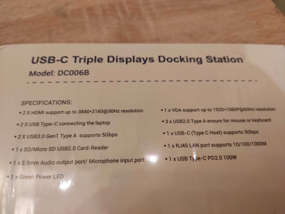 2 lub 3 Monitory , Nowa Stacja USB C / A , 2 x HDMI 4K - Okazja