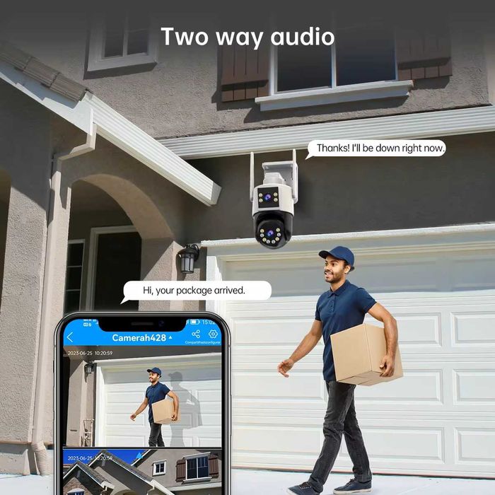 [NOVO] Câmara de Vigilância Exterior Wi-Fi 5K • 2 Lentes • 8 MP + 8 MP