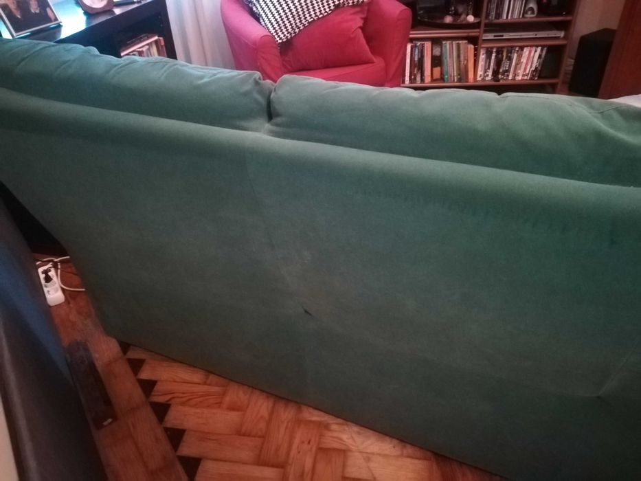 Sofá 3 lugares verde escuro
