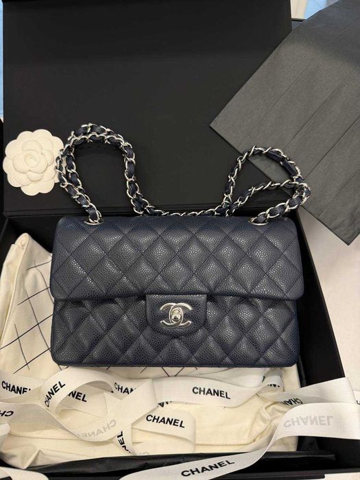 Сумка Chanel Шанель ікра HAAS срібло