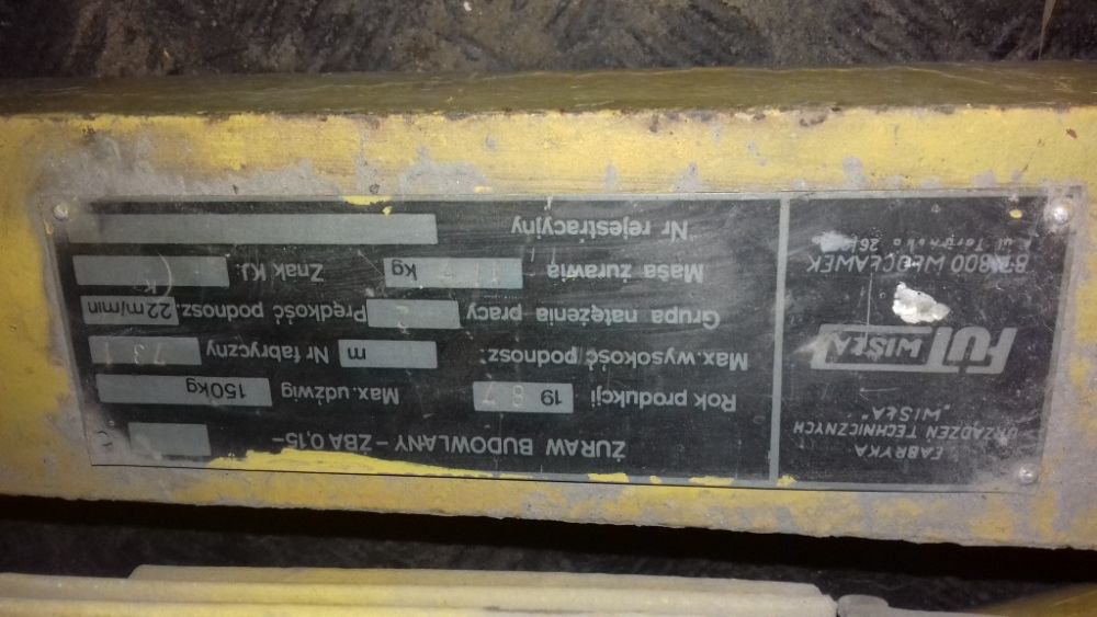 żuraw budowlany zba 015