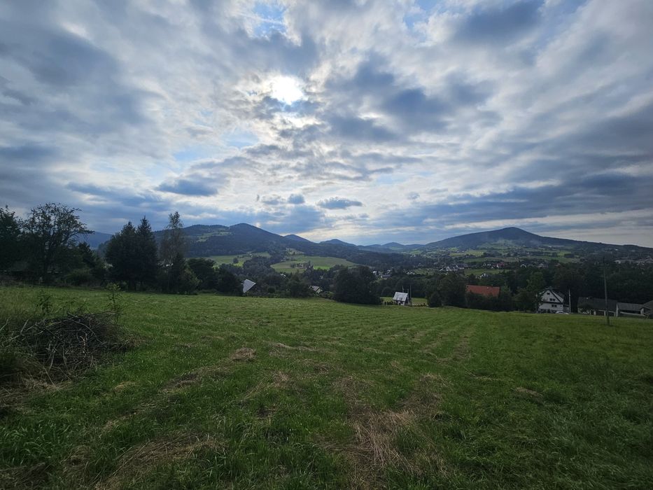 Widokowa działka budowlana z mediami na skraju lasu 10 arów