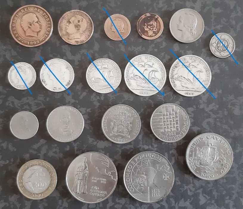 Moedas coleção-Monarquia e Republica - Escudos - Centavos - Reis