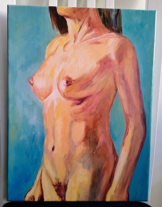 Akt I, olej na płótnie, 30 x40 cm