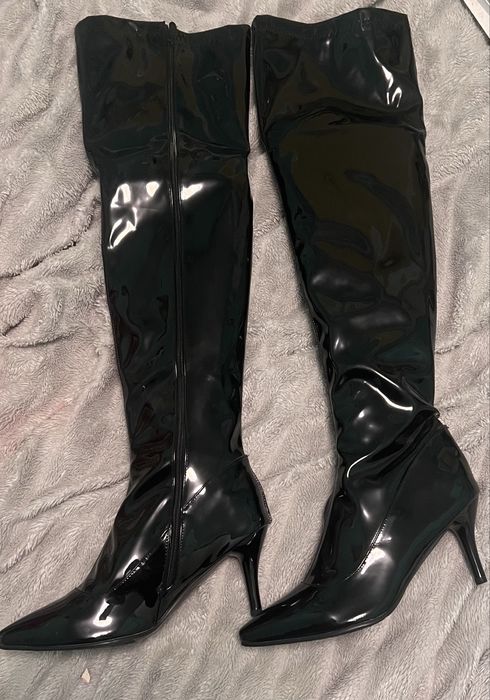 Lakietowane buty za kolano dl.wkladki 26,5 cm
