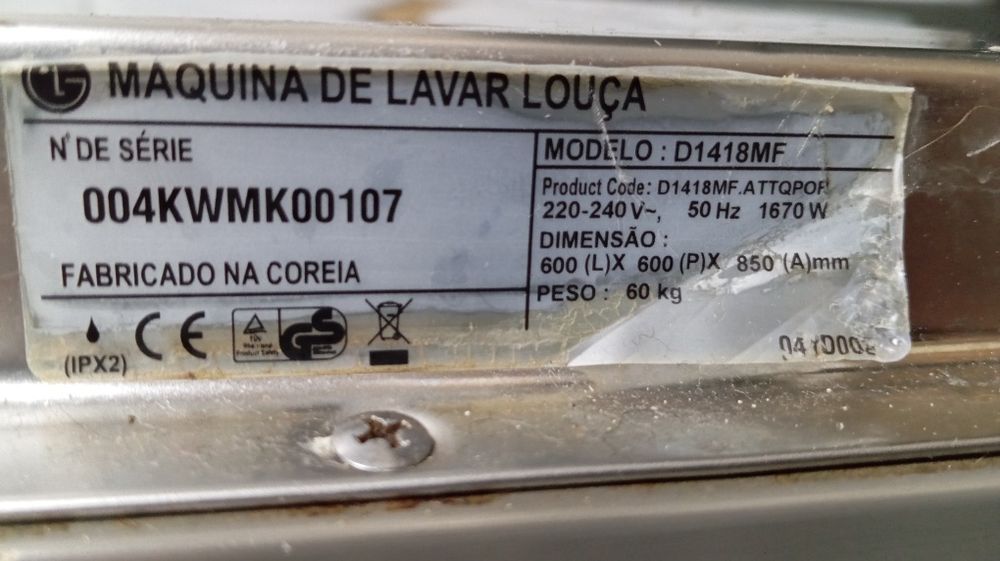Máquina lavar loiça LG D1418MF