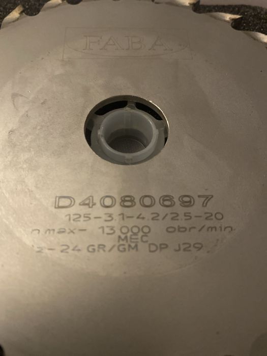 Podcinak diamentowy FABA 125mm 3,1-4,2mm 22mm z24GR/GM
